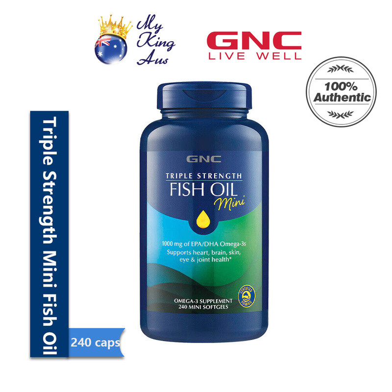 GNC Triple Strength Fish Oil 120/240 Mini Softgels with Omega-3s DHA ...