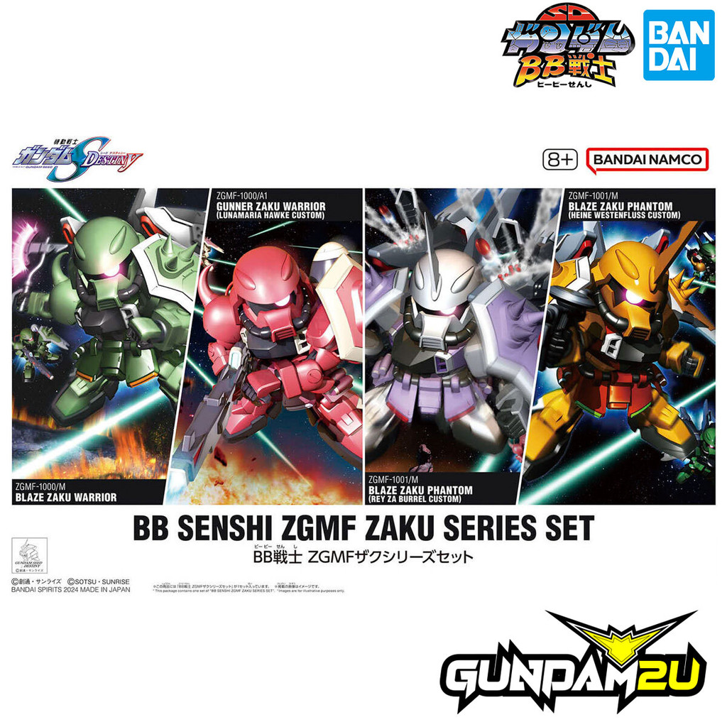 BANDAI SD BB Senshi ZGMF Zaku Series Set - Plastic Model Kit Gundam ...
