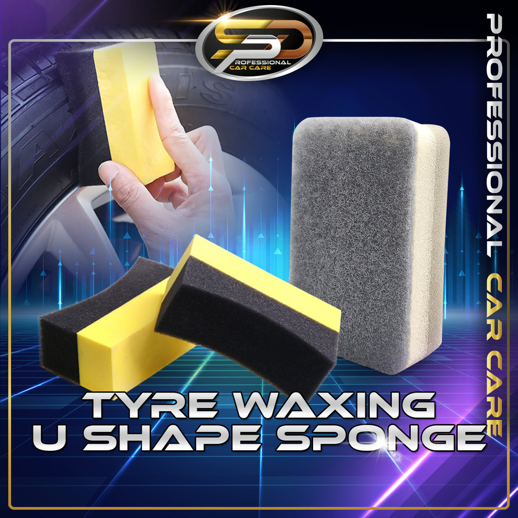 U Shape Sponge Tyre Wax/Coating Sponge Arc Edge EVA Sponge Span Cuci ...