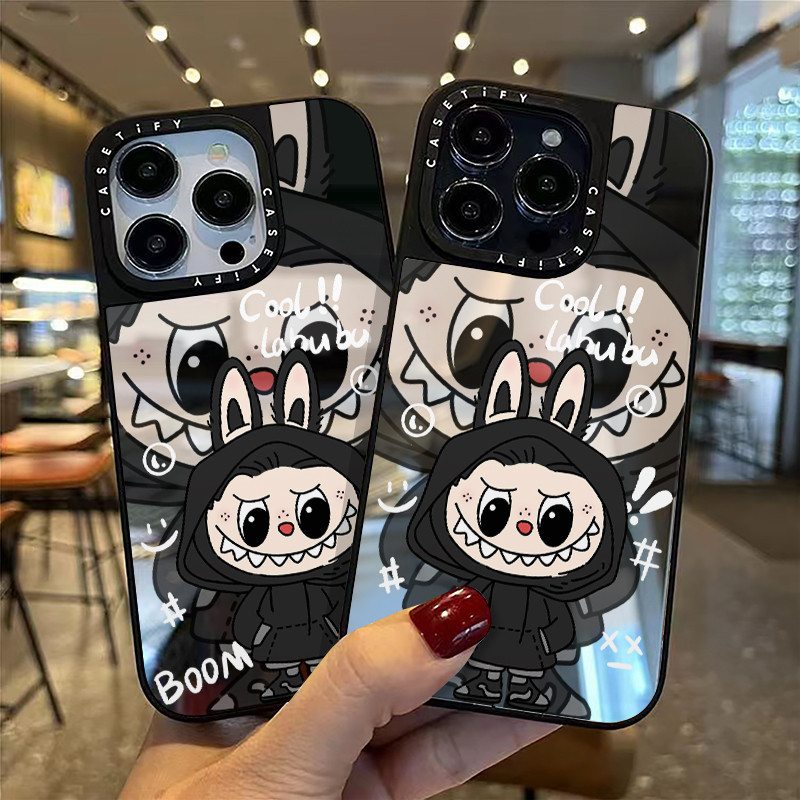 3D Plush LABUBU Bracket Phone Case Suitable for IPhone 16 15 14 Plus 11