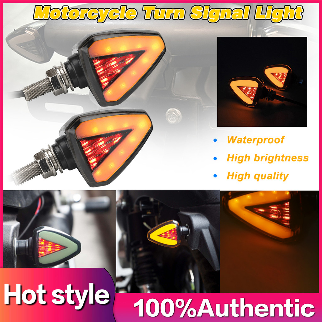 2Pair Motorcycle LED Triangle Turn Signal Light V Shape Daytime Running ...