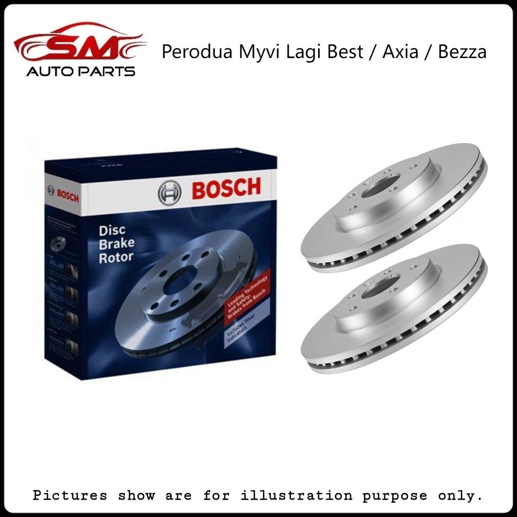 Bosch Front Disc Rotor Set - Perodua Myvi Lagi Best / Axia / Bezza ...
