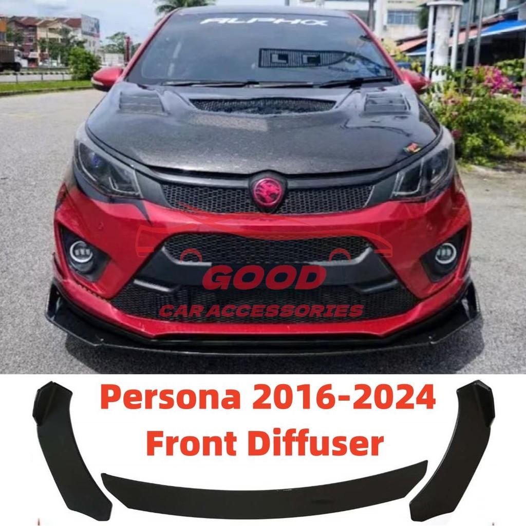 Proton Persona 2016-2024 Front Bumper Diffuser Lip Wrap Angle Splitters ...