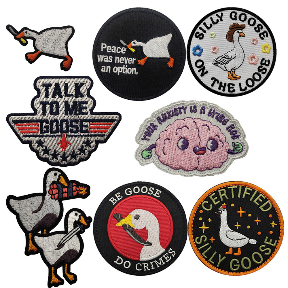 New Design Velcro Badge talk to me goose Emotional Patch Animal goose ...