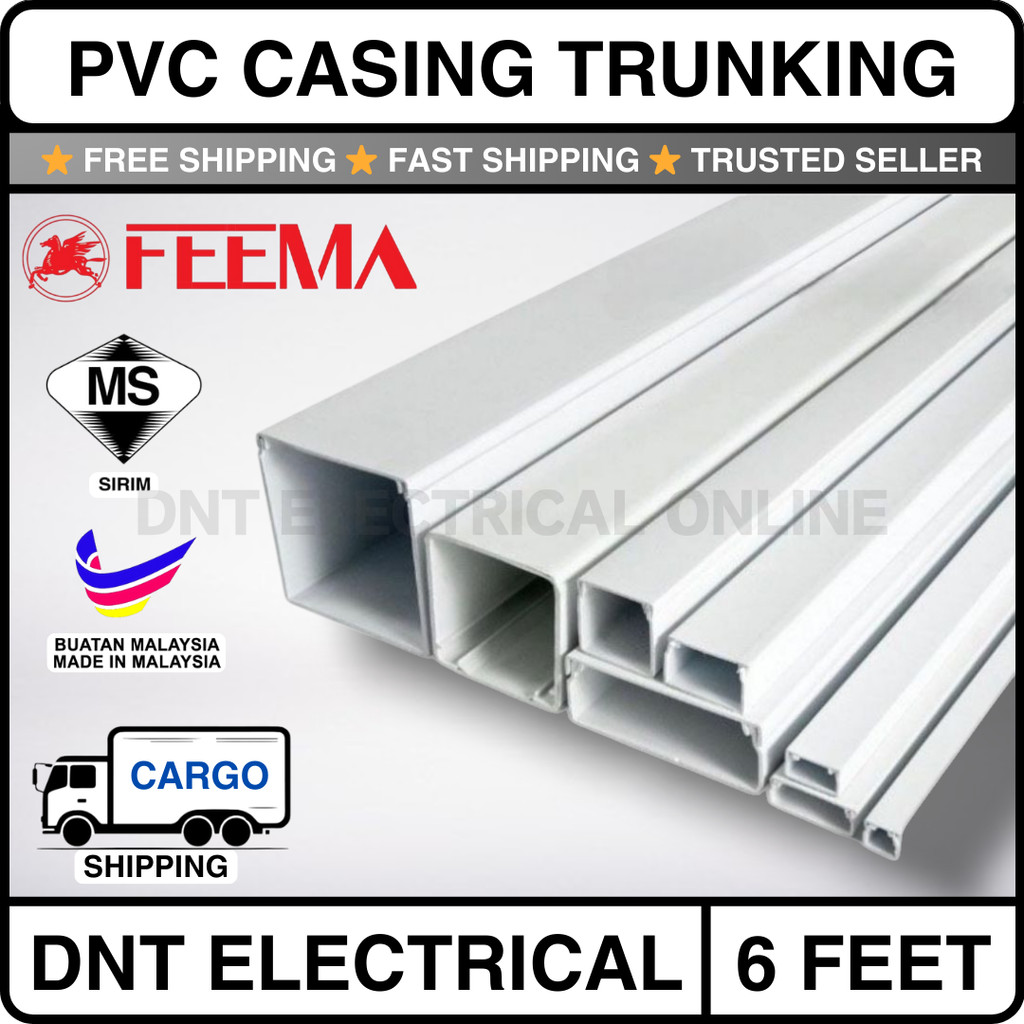 6 Feet Feema / Wireman / Mega PVC Wiring Casing/Electrical Casing/PVC ...