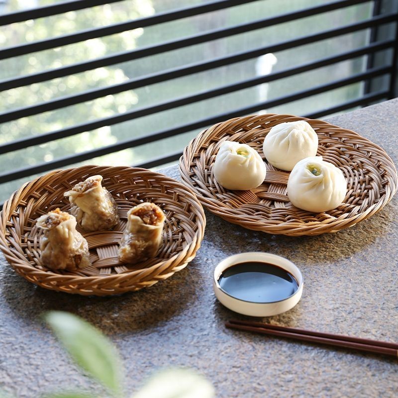 Bakul roti, bakul dim sum, pinggan makan rotan tiruan Jepun, bakul ...