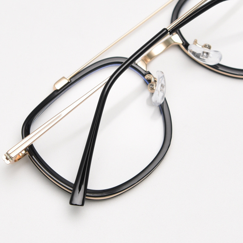 Retro Double Beam Glasses Frame TR90 Fashion Spectacles Men Women Anti ...