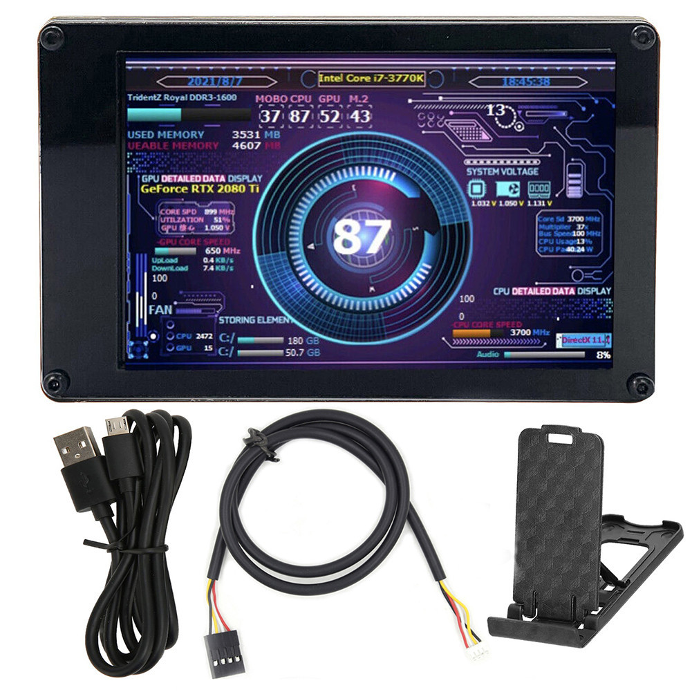 Dual USB Secondary Screen CPU GPU RAM HDD Monitor for WINDOWS LINUX ...