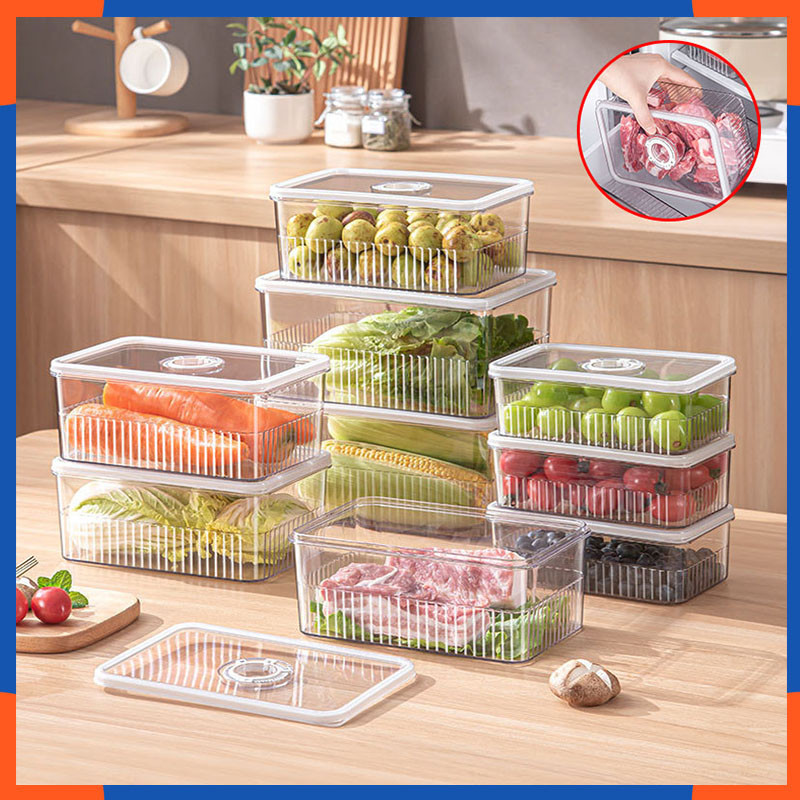 Timed Refrigerator Organizer Multi Size Crisper Box Food Storage ...
