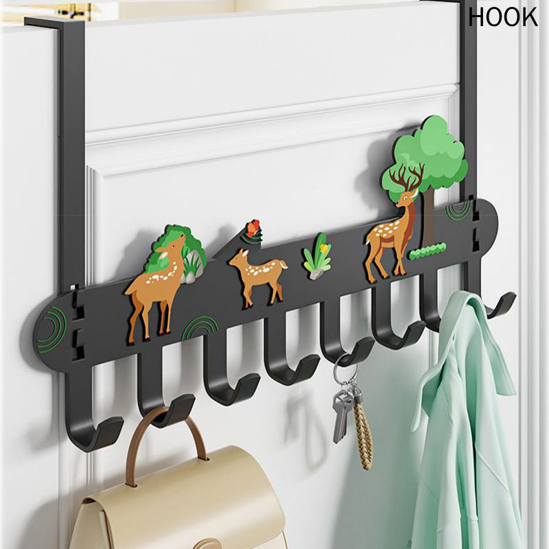 No Punching Door Rear Hook Storage Rack Bedroom Door Clothes Hanger ...