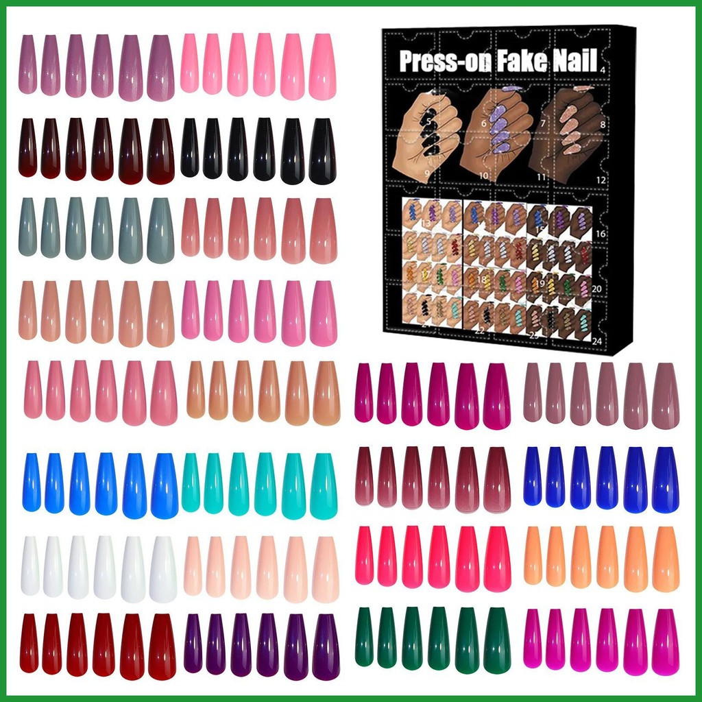 Advent Calendar Nails 24 Days Artificial Nails Advent Calendar for