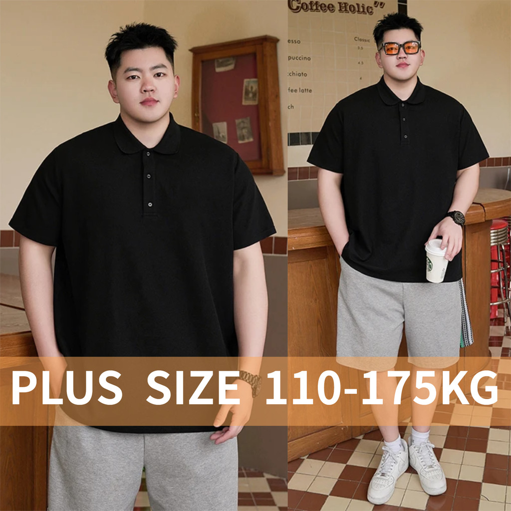Men's Plus Size Long Sleeve Casual Polo Shirt