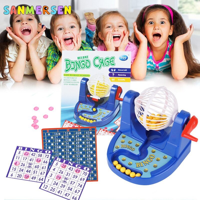 Bingo Game Board game table toys Card Ball Chip Machine Set Classic ...