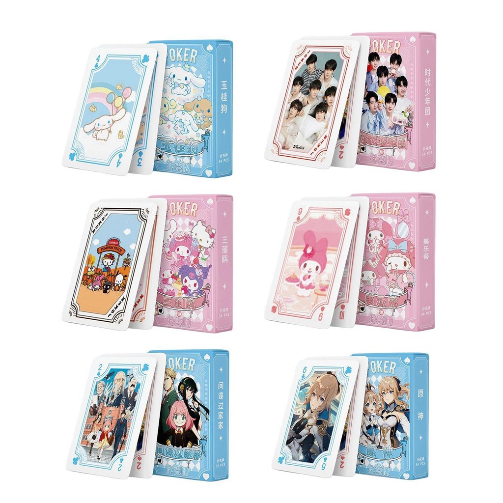 Genshin Impack Poker Card Anime Playing Cards 54pcs Deck Cards Game ...