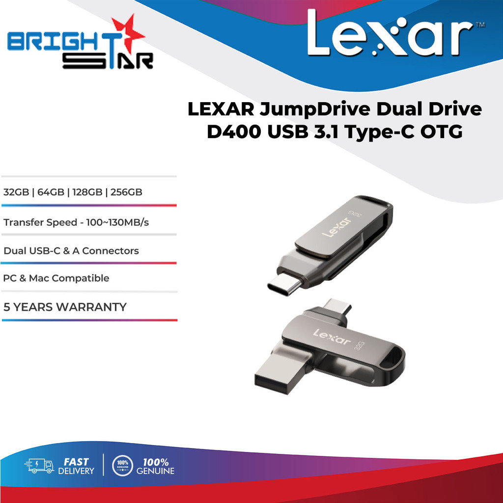 LEXAR JumpDrive Dual Drive D400 USB Flash Drive | Shopee Malaysia