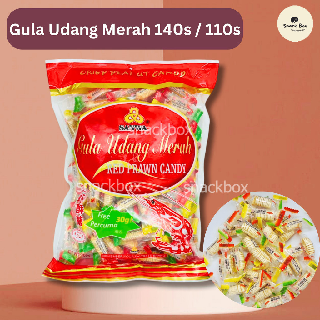 Sanwa Gula Udang Merah Red Prawn Candy Hard Candy ( 700g / 350g ) Halal ...