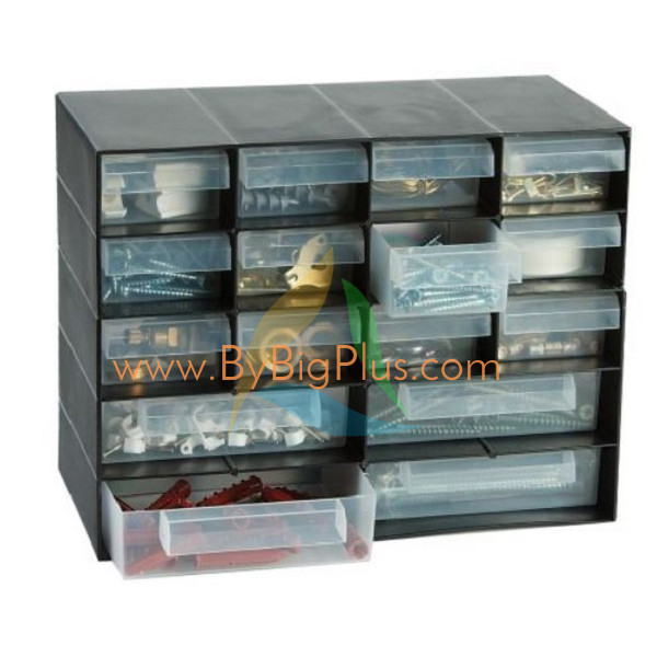 Transparent Drawers Black, PP 16 Drawer Unit Transparent Drawers, 210mm ...