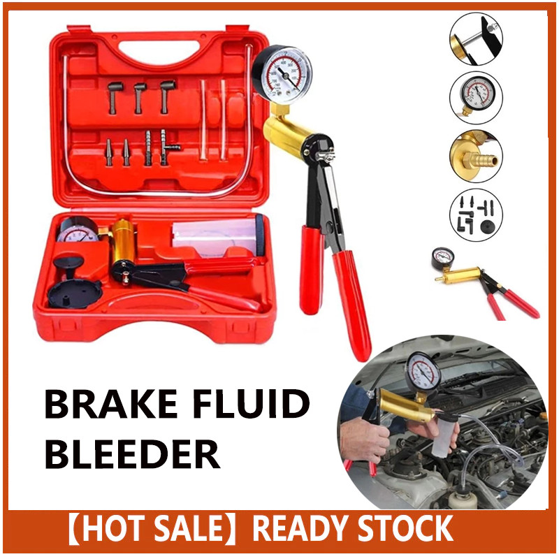 Portable Brake Fluid Bleeder Tool Set Hand Held Vacuum Pump Brake ...