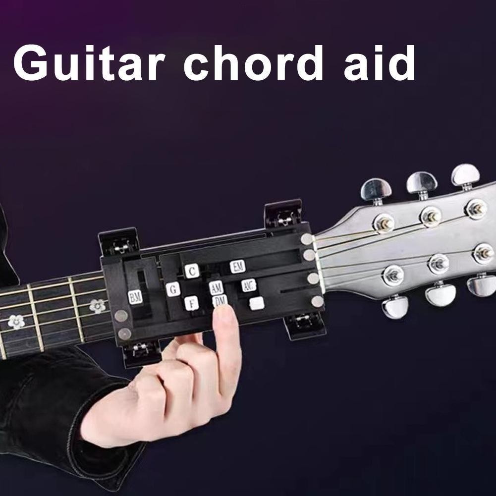 JUNMIN Gitaar Chord Artefact, One-Key Assistance, Novice Help, Drie Dagen Spelen En Zingen (Color: Black, Size: Folk Pop Guitar