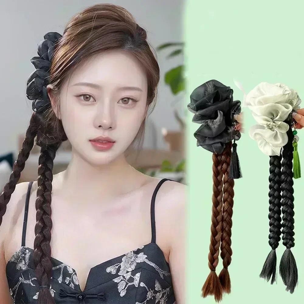 Woman for wig, clip on ponytails for hair extensions Fried Dough Twists ...