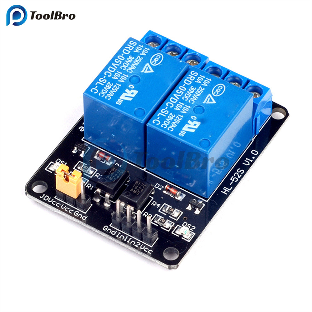 DC 3V 5V 24V 2 Channel Relay Module with Optocoupler Relay Output 2 way ...