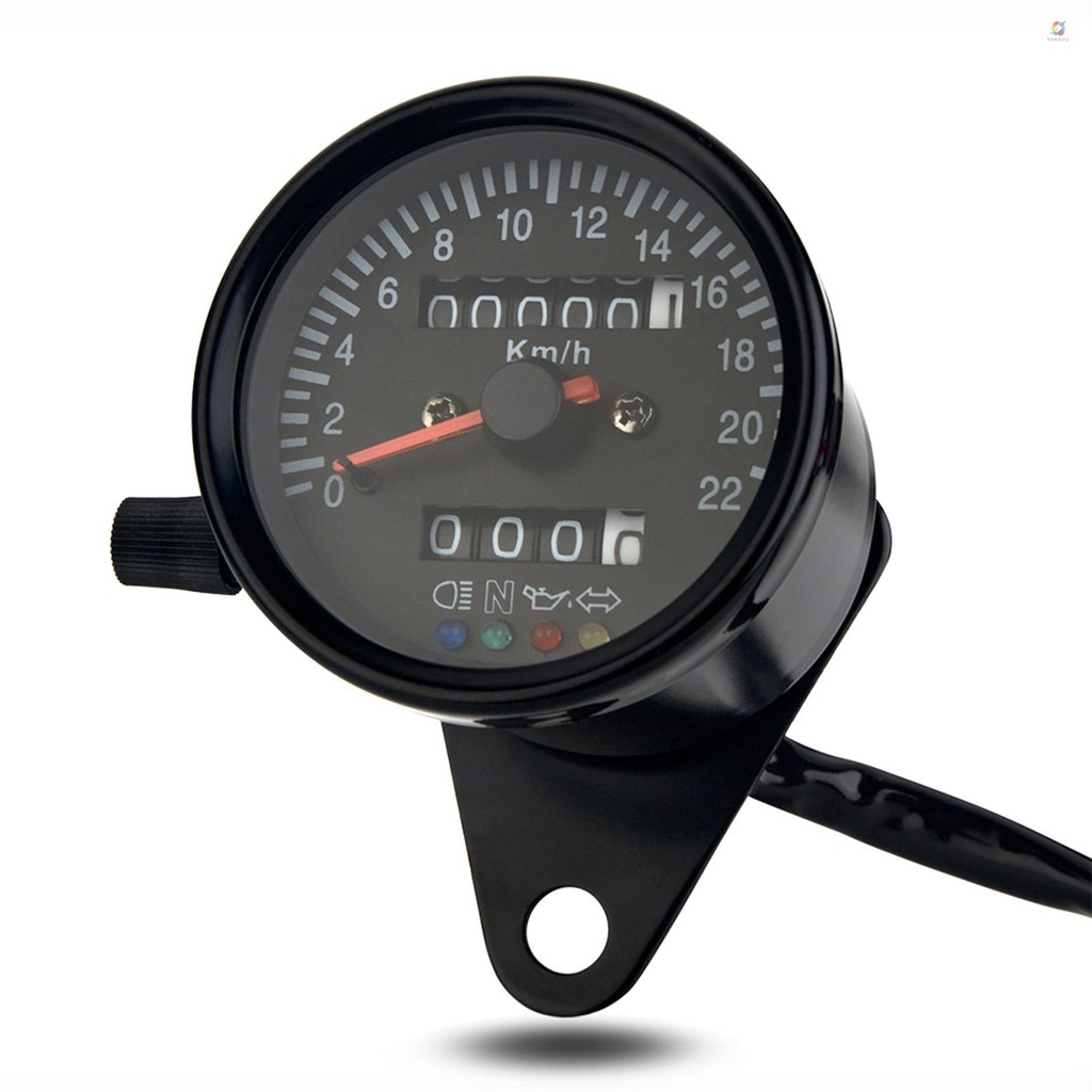 kawamy Cafe Racer Custom Motorcycle Mechanical Speedometer with LED ...
