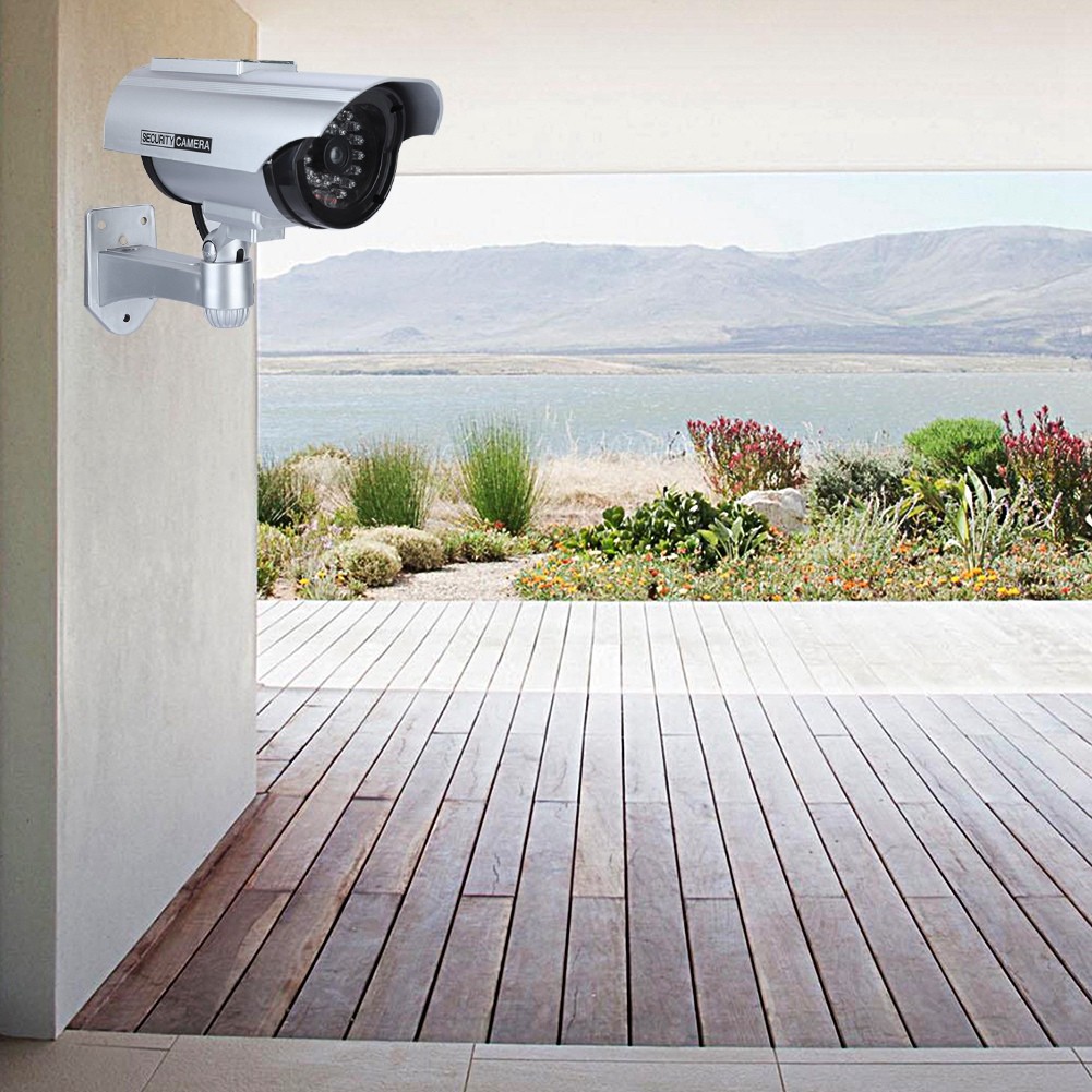 Bamaxis Fake Camera Solar Powered Outdoor CCTV Surveillance Security ...