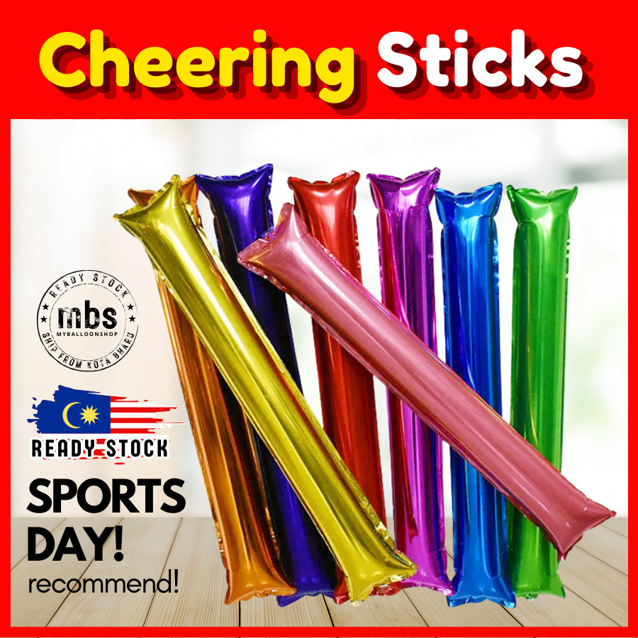 2 pcs Cheers Sticks Bar Inflateable Pom Pom Batang Sorak Rumah Sukan ...