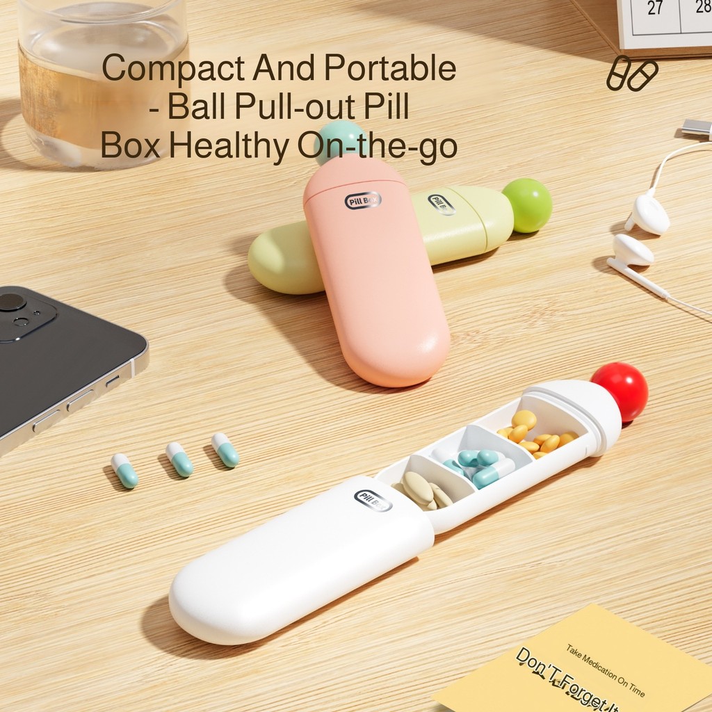 Threecompartment storage organizer Pill Boxes Healthy on the go Mini ...