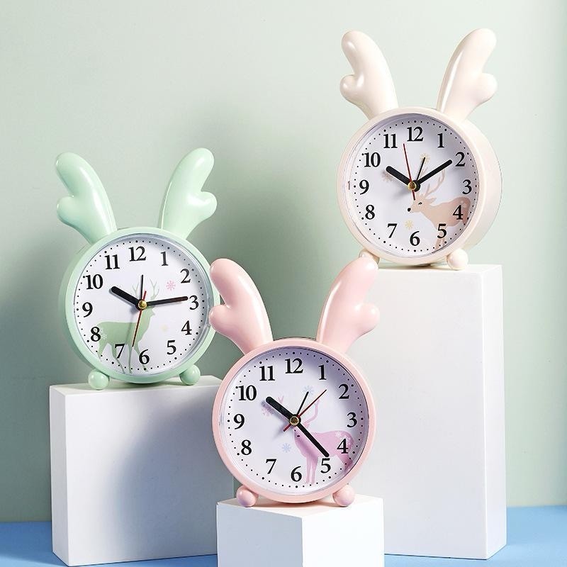 Alarm clock for students children simple clock cute cartoon deer table ...