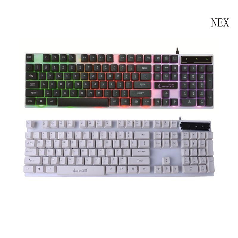 NEX Wired Mechanical Gaming Keyboard Colorful Luminous Rainbow Backlit ...