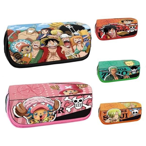 pencil box stationary Anime ONE PIECE One Piece Pencil Case Double Layer Kapasiti Besar Luffy