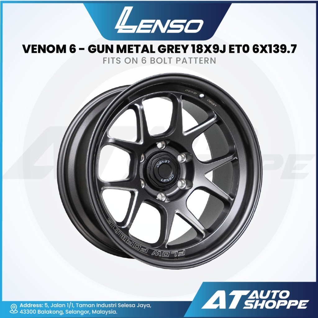 Lenso Venom 6 - Gun Metal Grey 18x9J ET0 6x139.7 (1 Piece) | Shopee ...