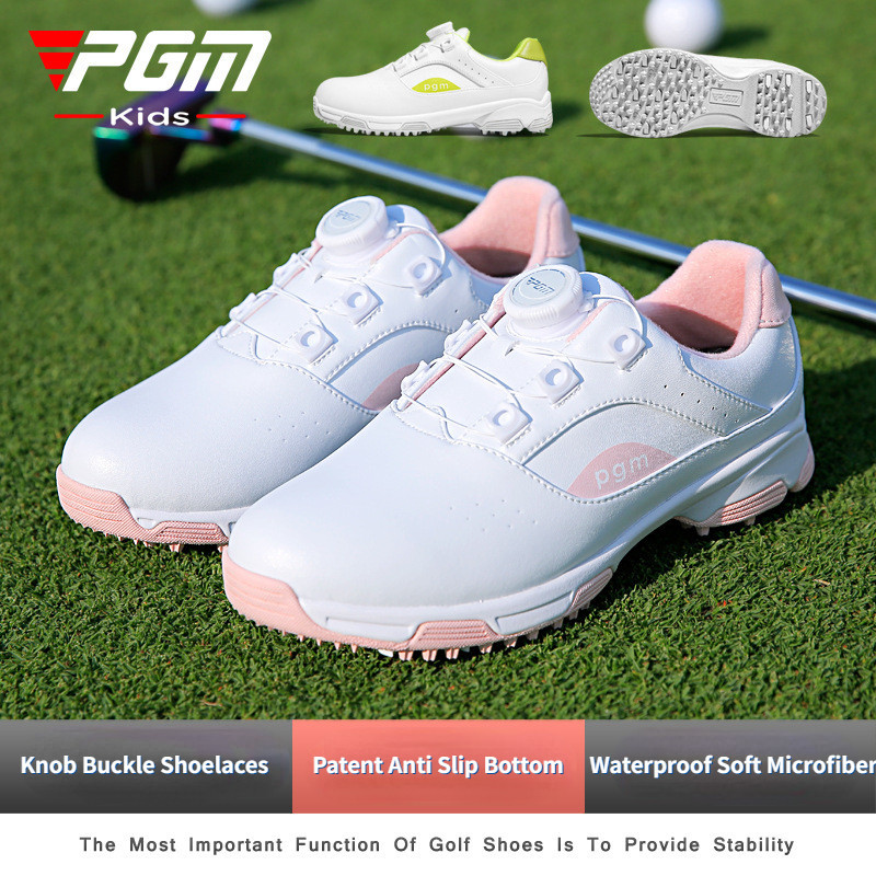 PGM XZ337 New Kids Waterproof Knob Buckle Golf Shoes Children