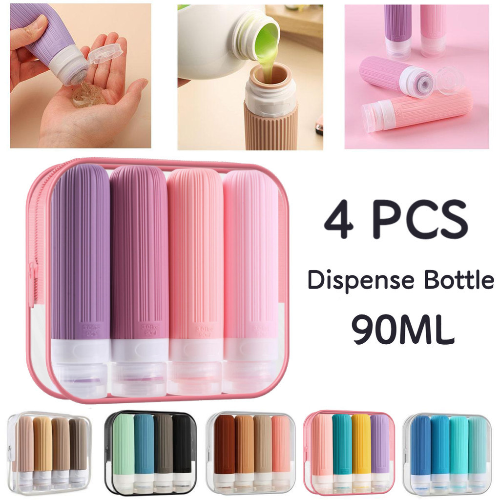 Travel Bottle Set 4 In1 Silicone Toiletries Travel Kit Toiletri Set ...