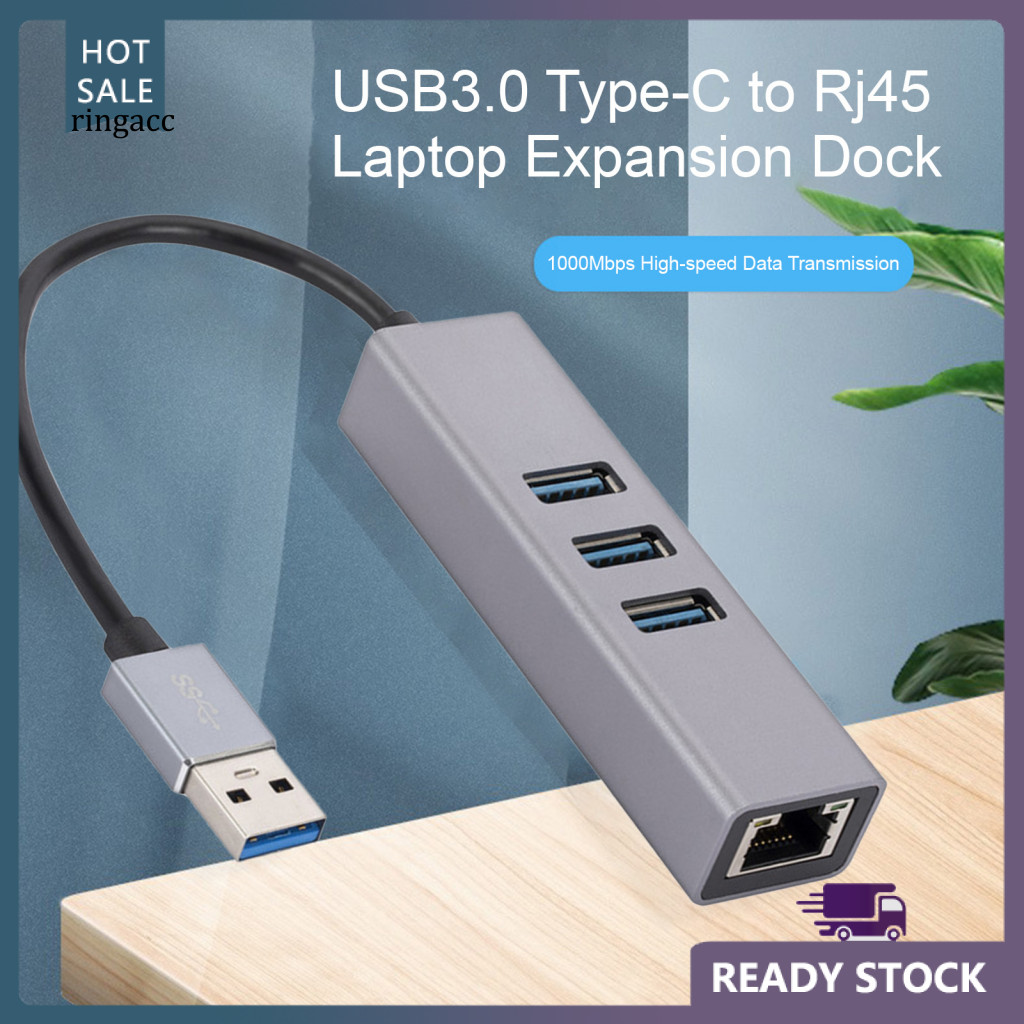 RGA Support Hot Swap Cable Hub Office Supplies USB30 Type-C to Rj45 ...