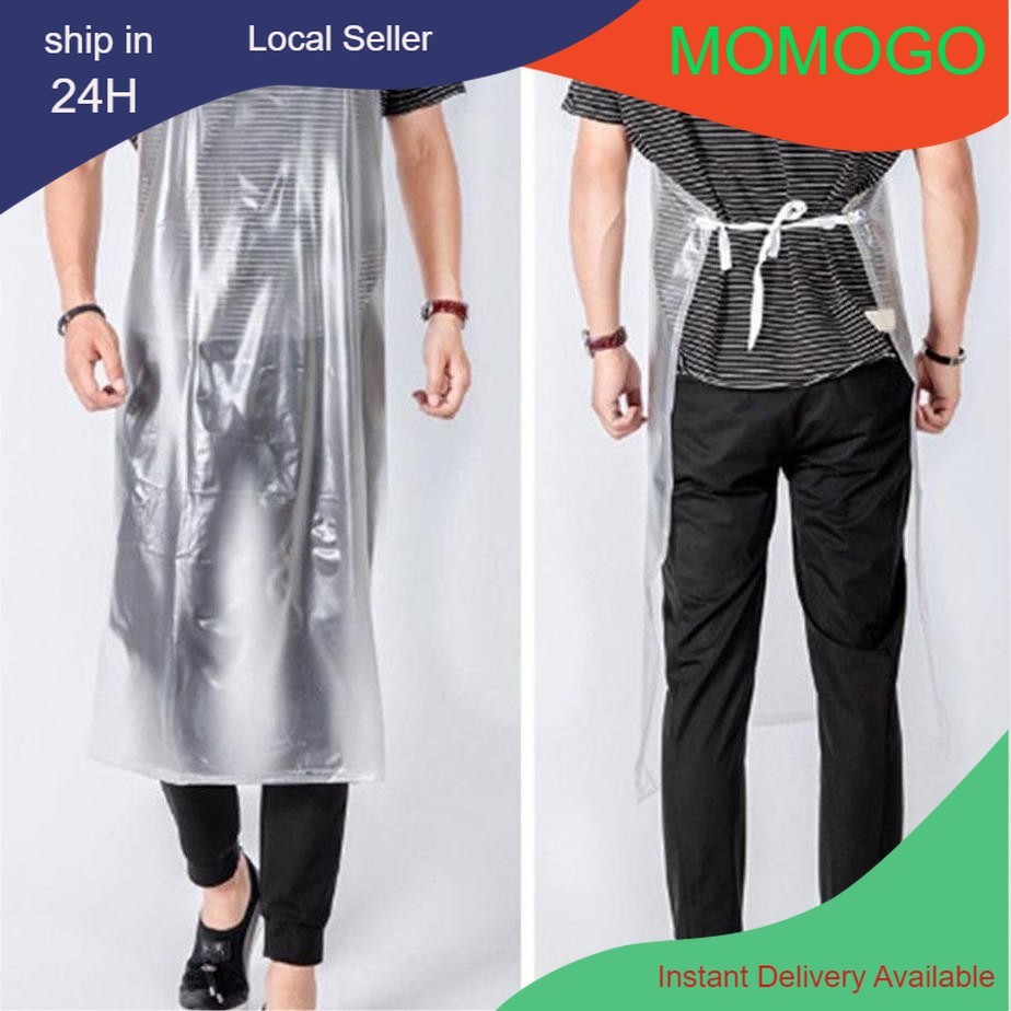 Waterproof PVC Apron Thicken Reusable Transparent Anti-dust Oil ...