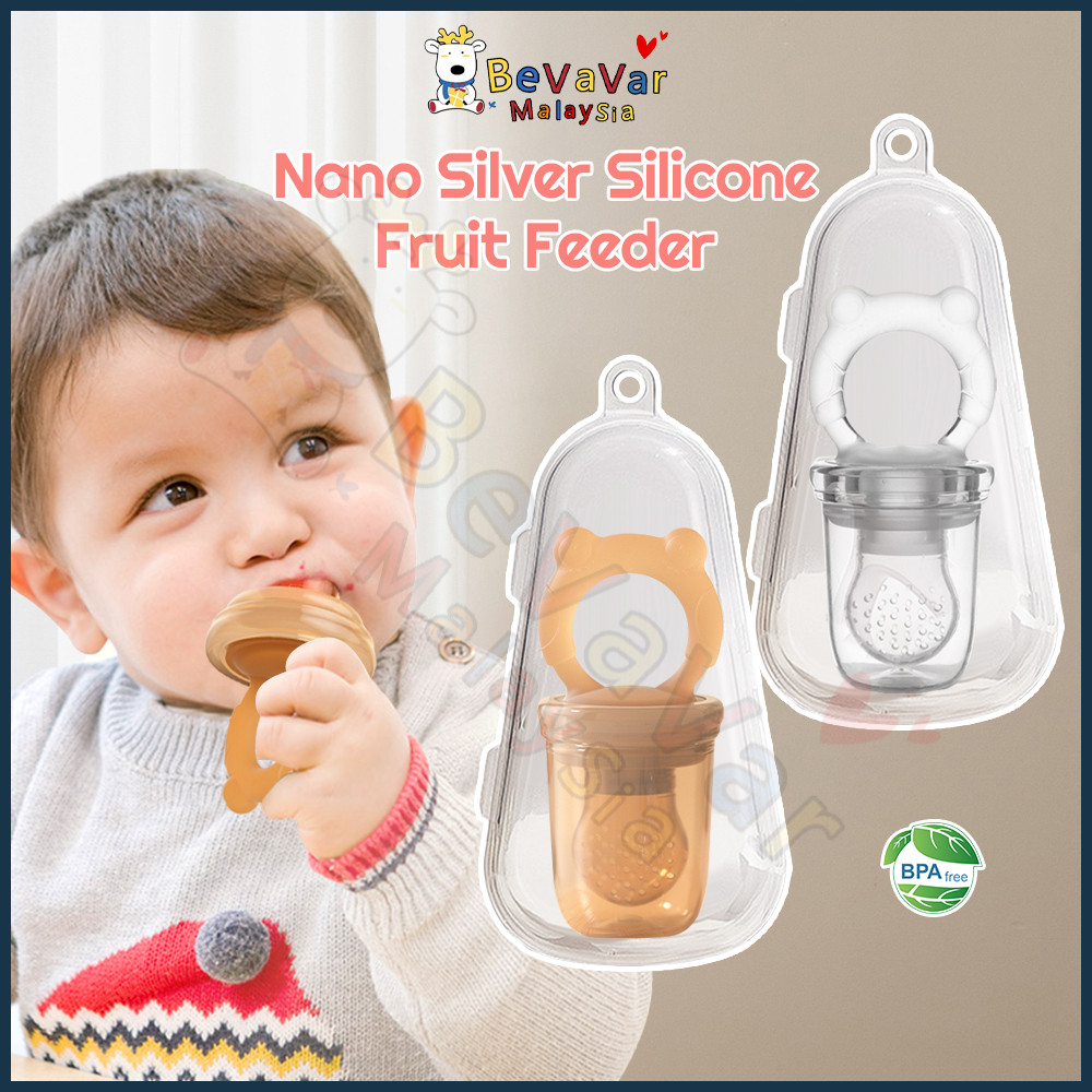 Bevavar Baby Fruit Food Feeder Silicone Pacifier Buah Puree Feeder ...