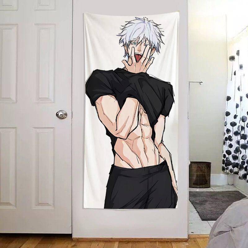Jujutsu Kaisen Gojo Satoru Abs Vertical Wall Hanging Tapestry Anime ...