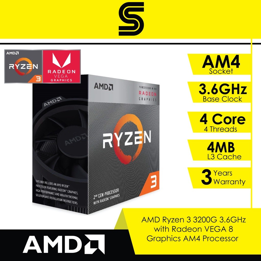 3200g 4th Gen Ryzen Processors 4core 4thread Cpu Amd Ryzen
