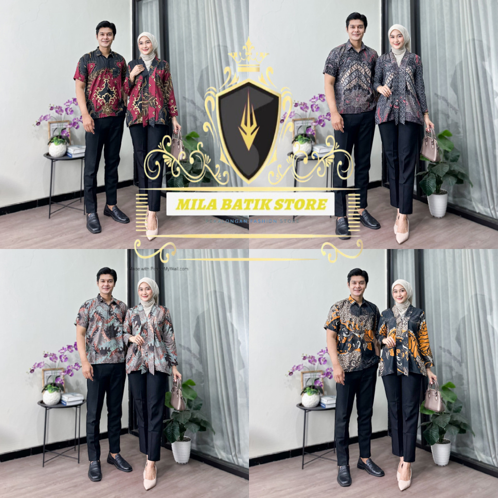 Batik Couple Work Uniform Batik Chapel Husband and Wife 2024 Batik ...