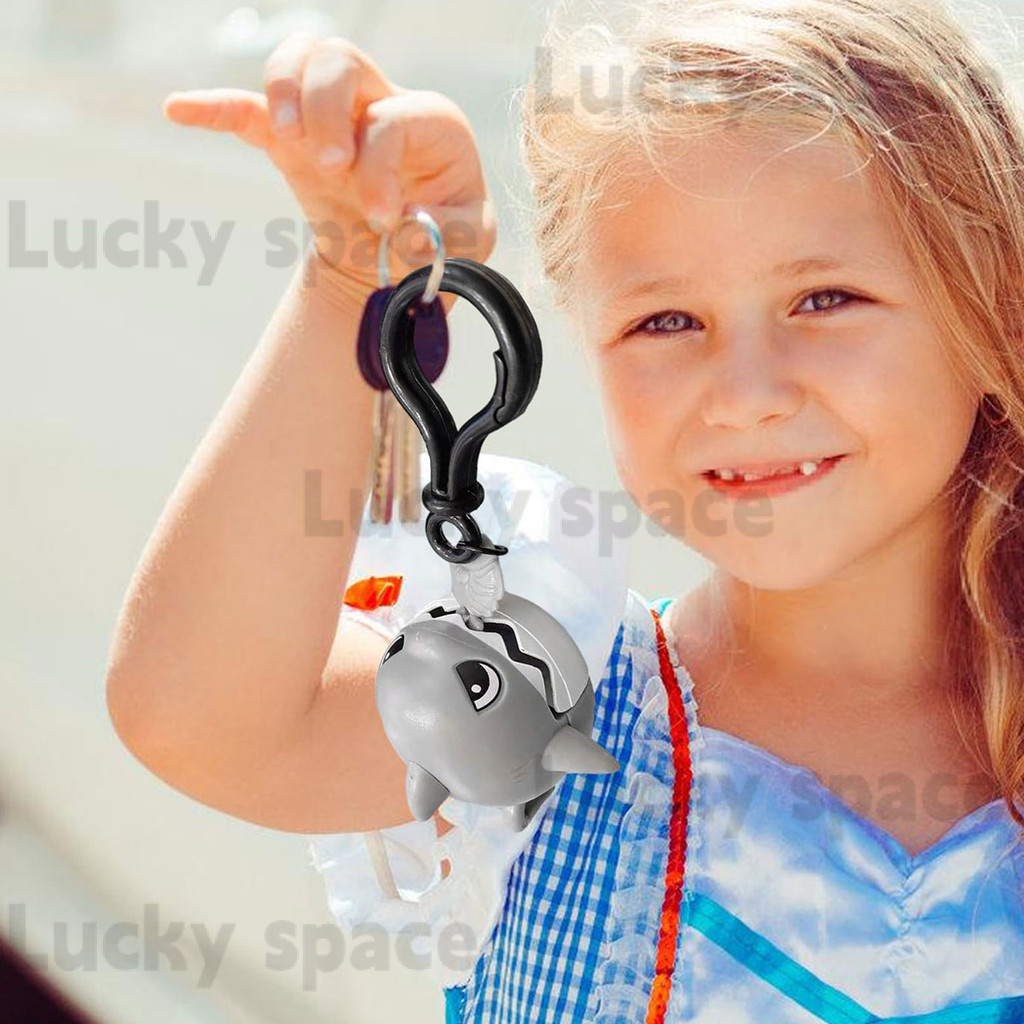 Cute Shark Keychain Cartoon Creative Bag Pendant Drawstring Clockwork ...