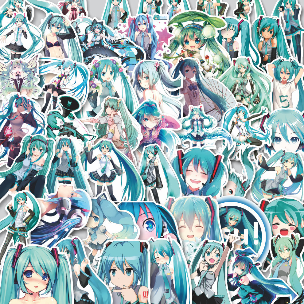 100Pcs Hatsune Miku Anime Stickers Cutting Pack Stickers, Cute Cool ...