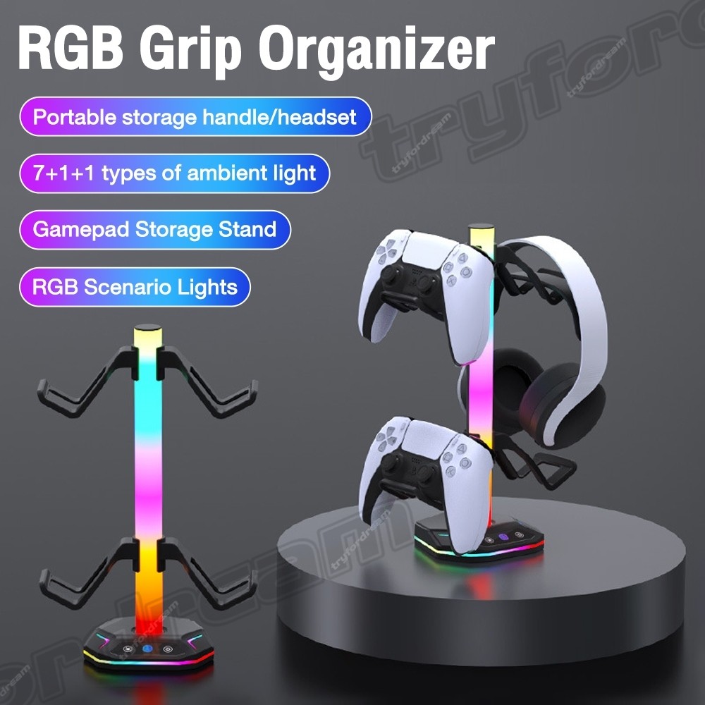 [Local]RGB Controller Stand For PS5/XBOX ,9 Light Modes Headphone ...