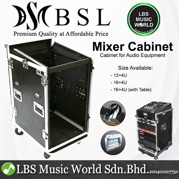 BSL 12 16 with 4U Mixer Mount Cabinet Workstation Rack for Audio ...