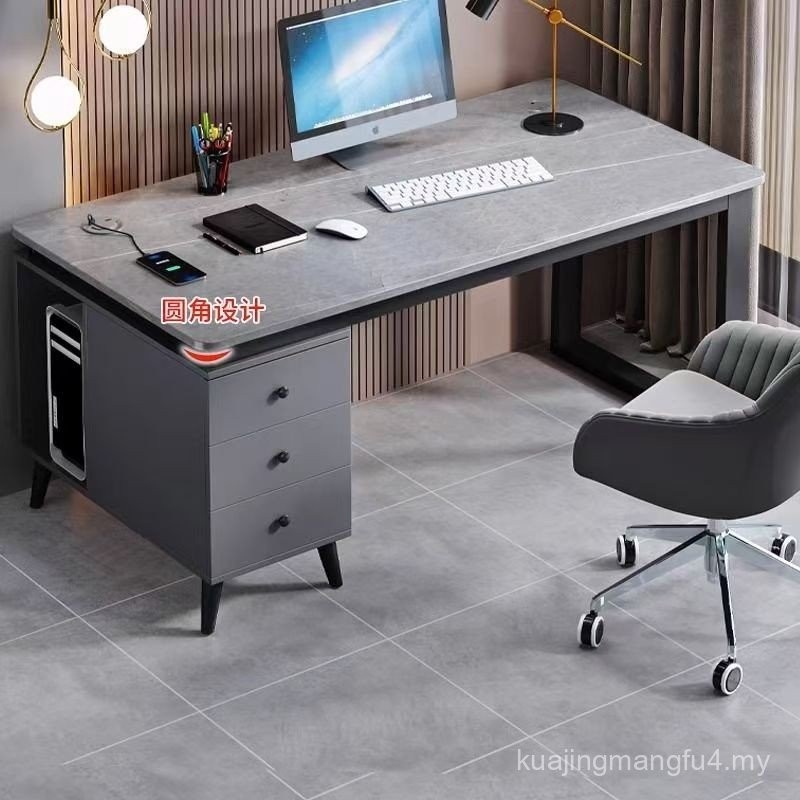 Slate Computer Desk Modern Simple Desktop Home Bedroom Gaming Desk ...