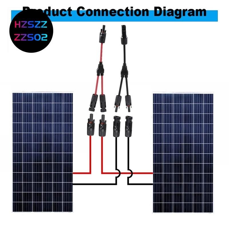 Y Branch Plug 1 to 2 Parallel Connection Solar Connector Photovoltaic ...