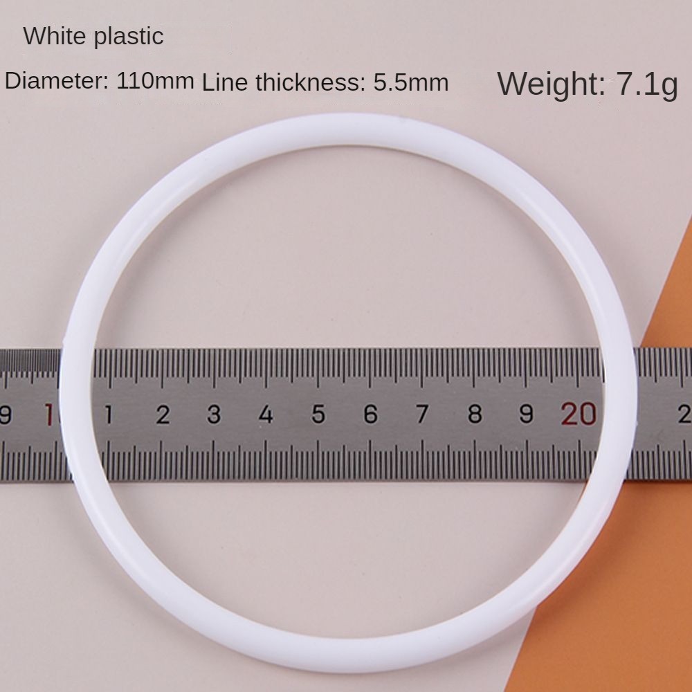 10pcs White Plastic Ring Circle 10pcs Cincin Plastik Putih untuk ...