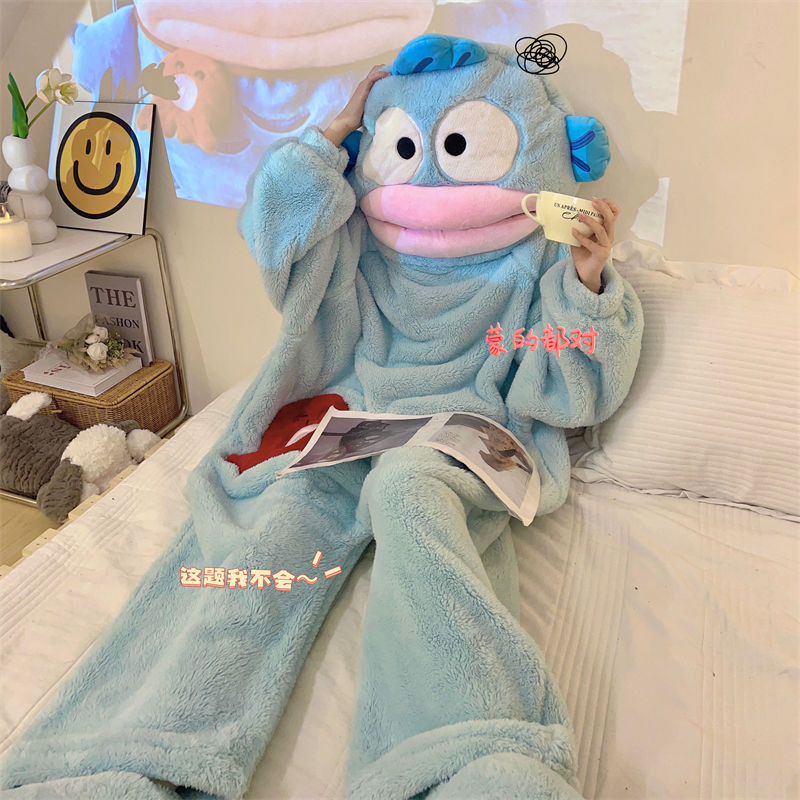 Ugly Fish Henton Loves Funny One-piece Couple Pajamas for Men and Women ...