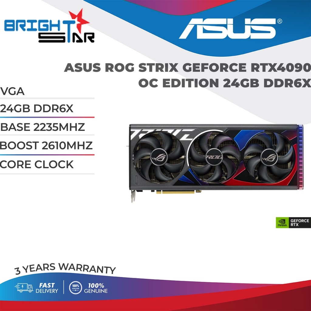 ASUS ROG Strix GeForce RTX4090 OC Edition 24GB GDDR6X Graphics Card ...